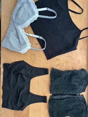 Bralette Tank Tube top bundle 4 tops black